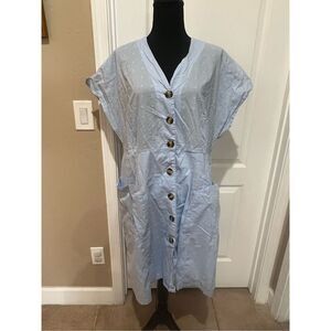 U.S. Polo Association blue and white dress with pockets